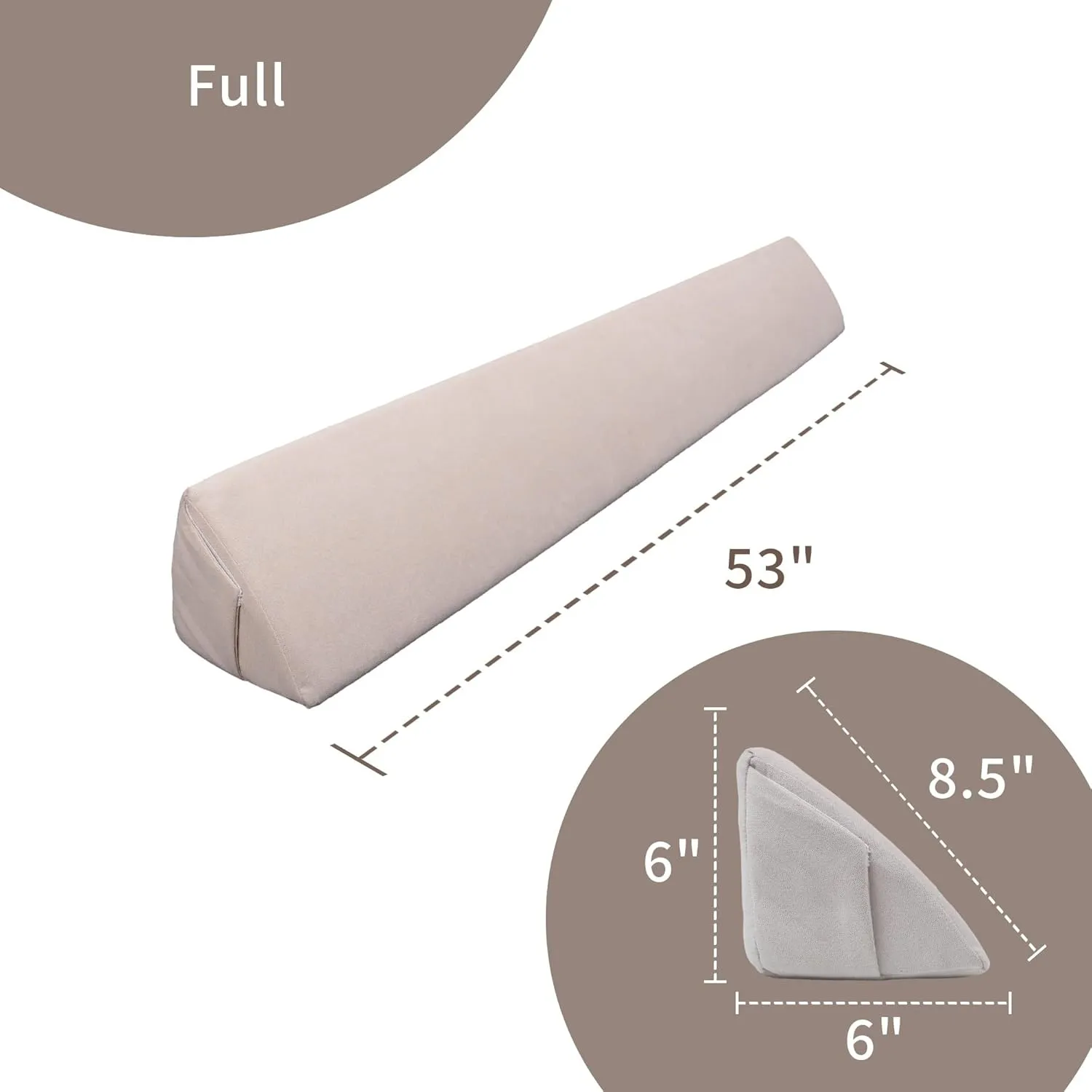 Aurako Full Size Bed Wedge Pillow Headboard Pillow Mattress Wedge Bed Gap Filler Triangle Memory Foam Wedges Body Positioners for Sleeping Body Lumbar Backrest Reading Bolster Pillow