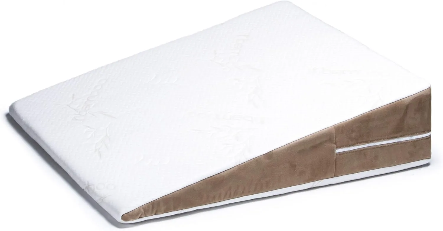 Avana Bed Wedge Memory Foam Pillow with Cooling Tencel Cover, Half-Queen