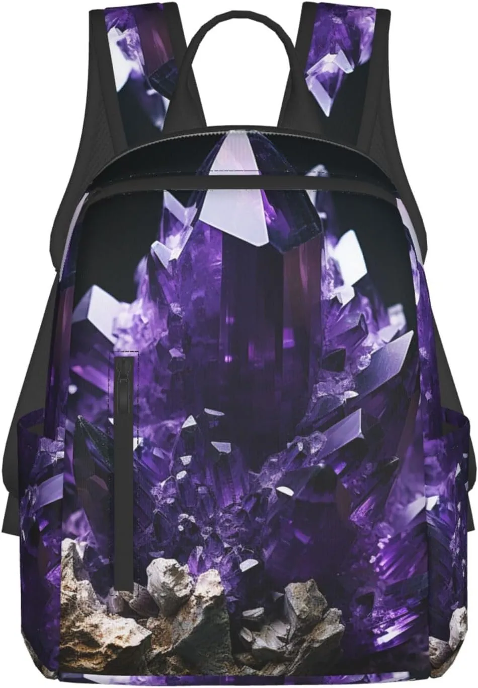 Backpack for Women Men Lightweight Casual Travel Daypack Purple Electricity Laptop Backpack Cute Work Bag, Purple Amethyst, One Size
