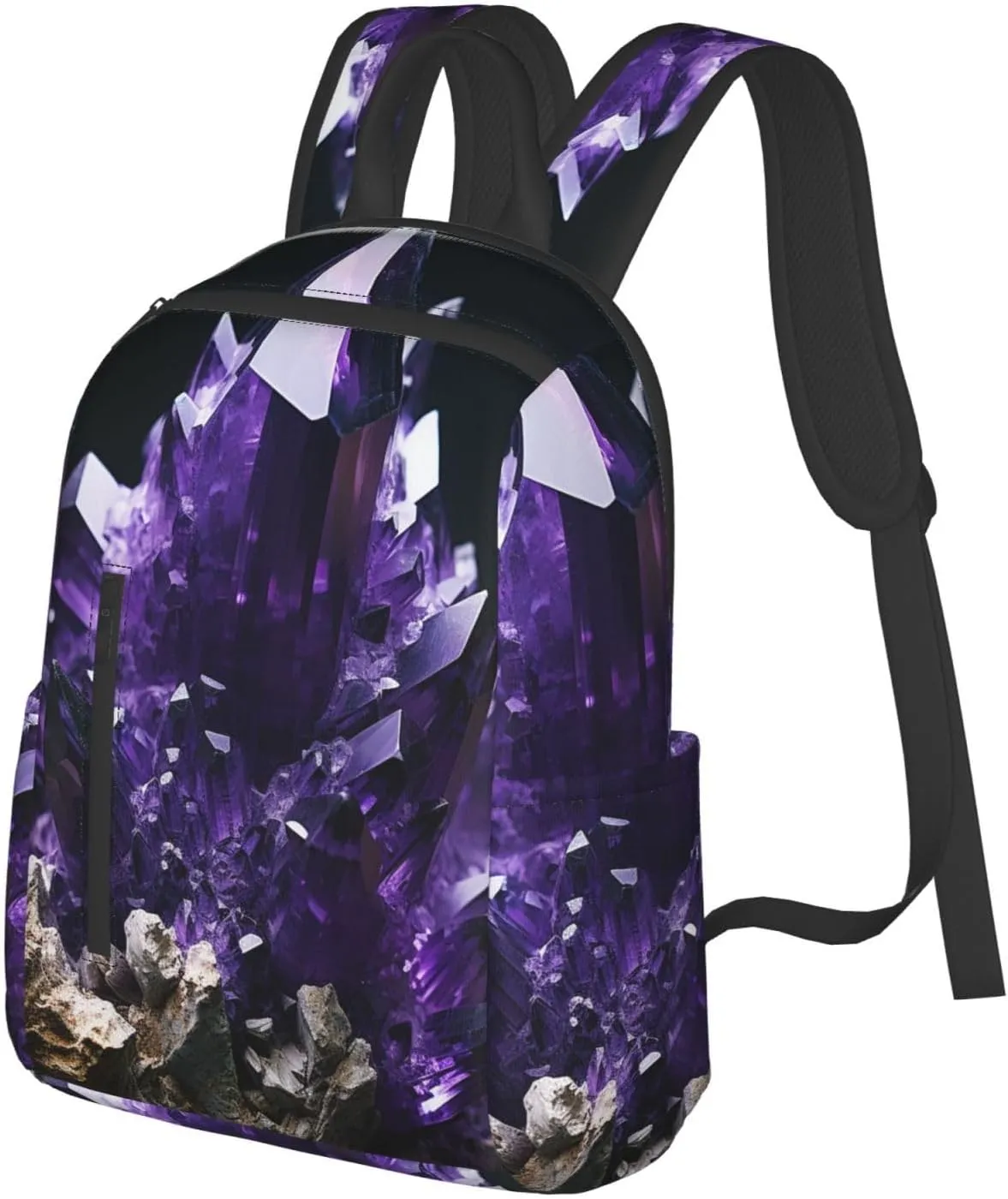 Backpack for Women Men Lightweight Casual Travel Daypack Purple Electricity Laptop Backpack Cute Work Bag, Purple Amethyst, One Size
