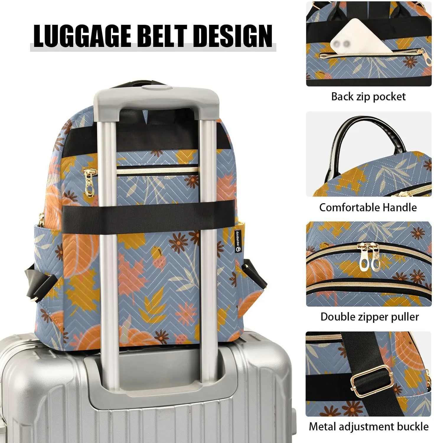 Backpack for Women Shoulder Bag Lightweight Mini Backpack Casual Daypack Back Pack for Travel Work Autumn (Small Pattren 4)