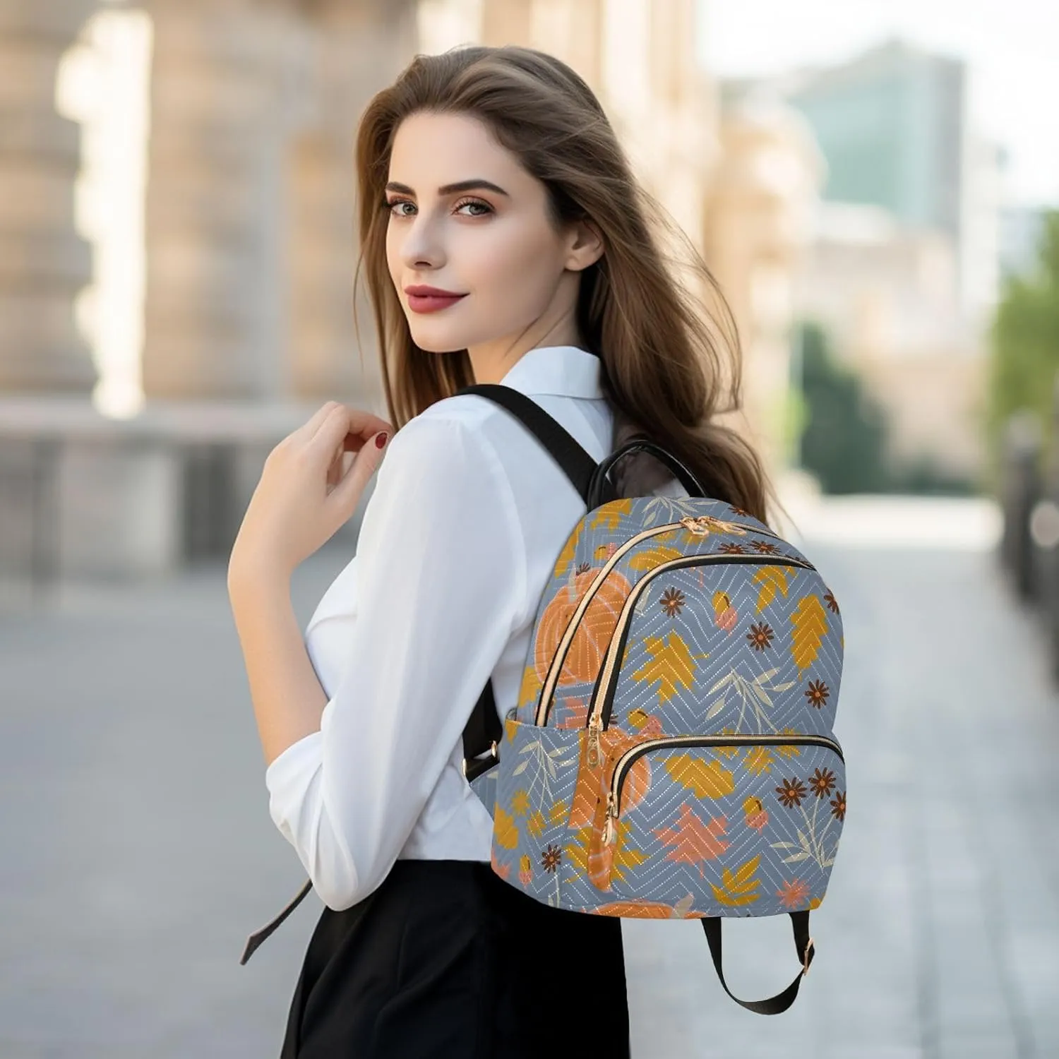 Backpack for Women Shoulder Bag Lightweight Mini Backpack Casual Daypack Back Pack for Travel Work Autumn (Small Pattren 4)