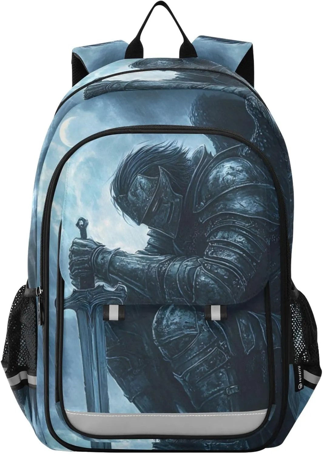 Backpack Sword Archangel Wings for Women Men Travel Laptop Daypack Shoulder Bag Book Bag Daypack with Reflective Strip 12.9” × 17.7”