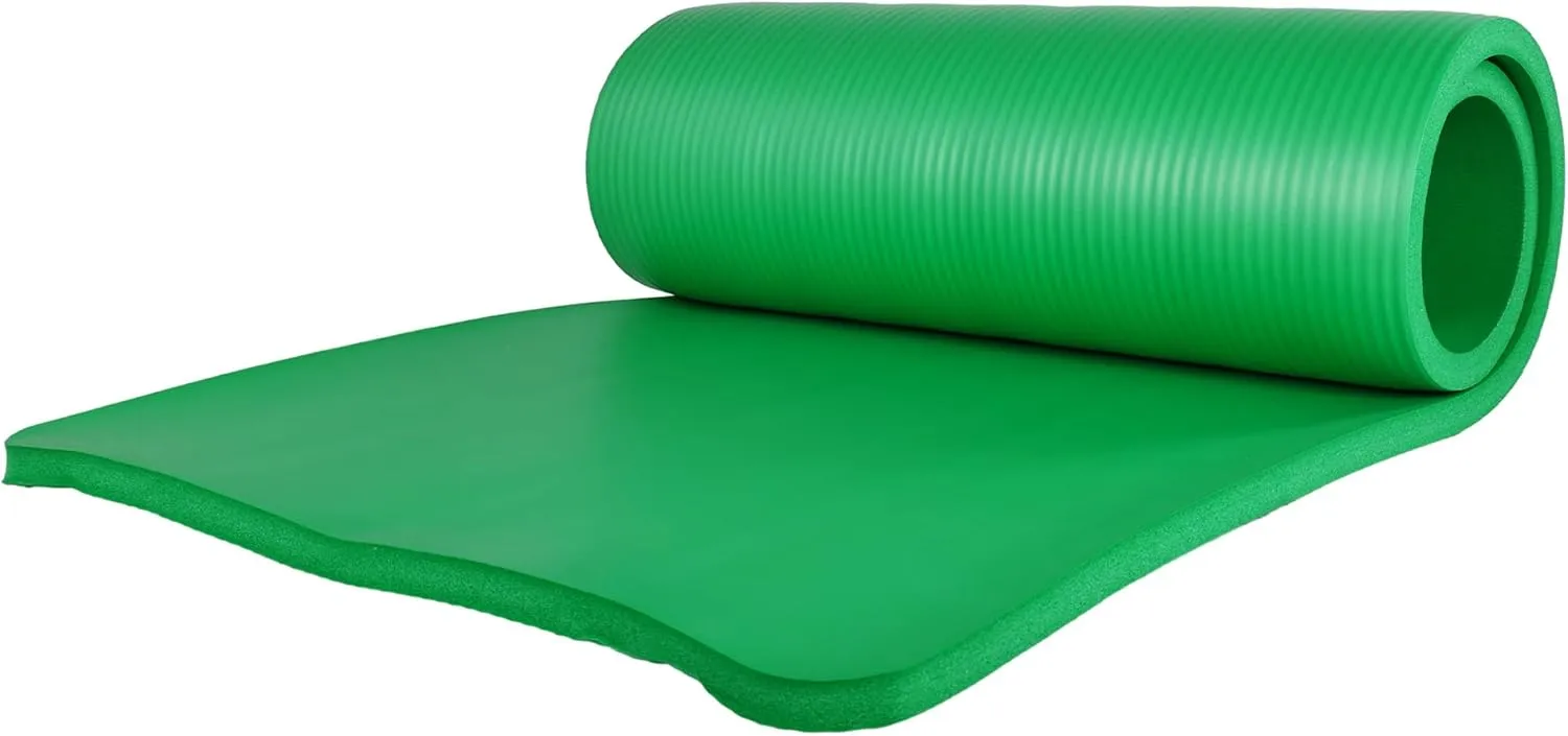 BalanceFrom Exercise Yoga Mat for Home Workout, 1” Thick, Optional Blocks & Knee Pad