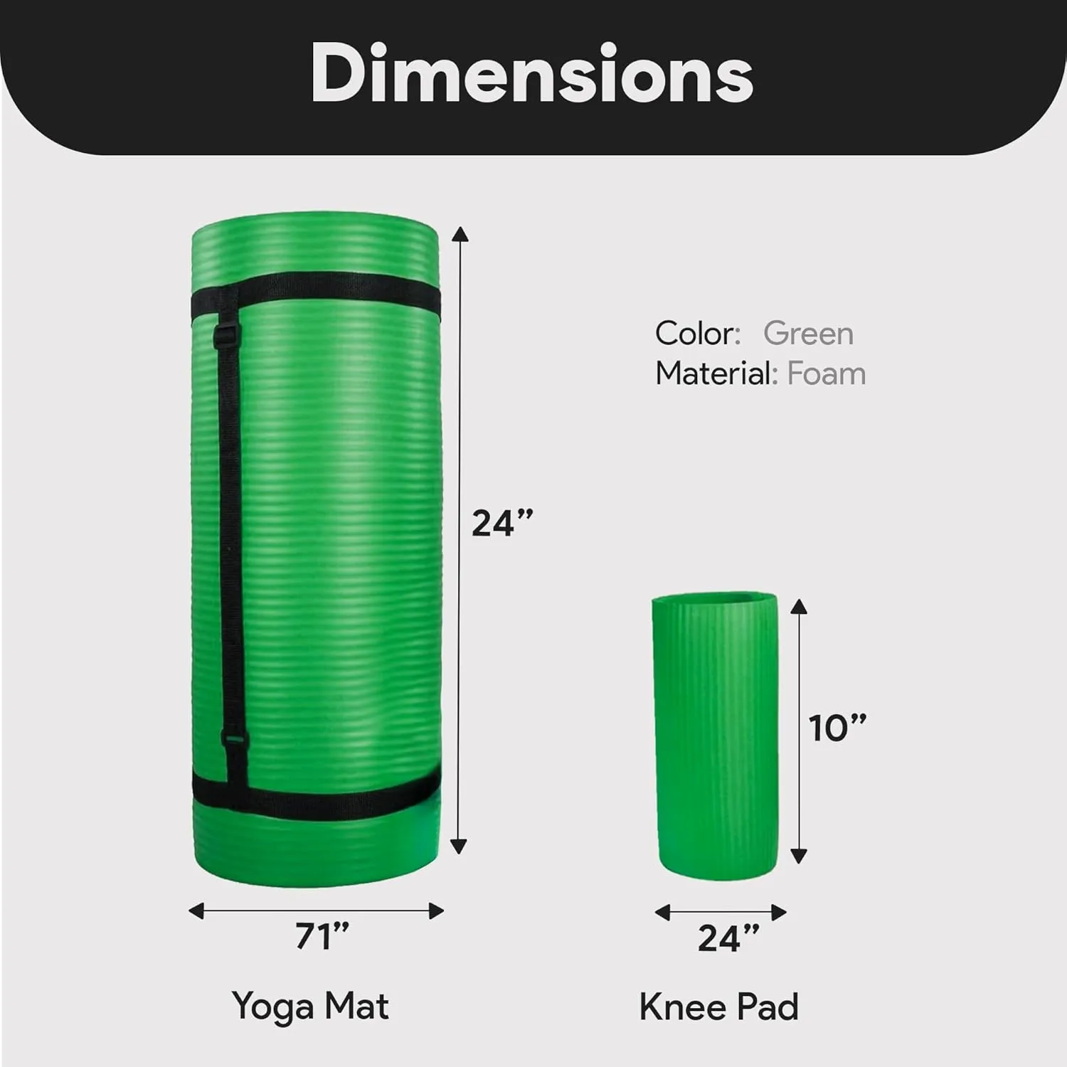 BalanceFrom Exercise Yoga Mat for Home Workout, 1” Thick, Optional Blocks & Knee Pad