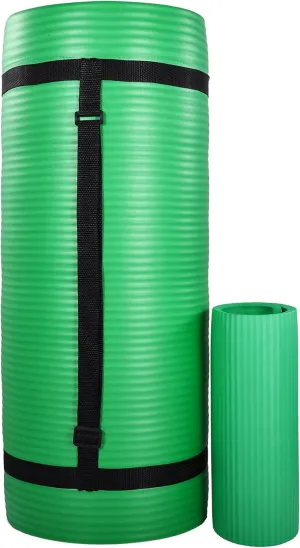 BalanceFrom Exercise Yoga Mat for Home Workout, 1” Thick, Optional Blocks & Knee Pad