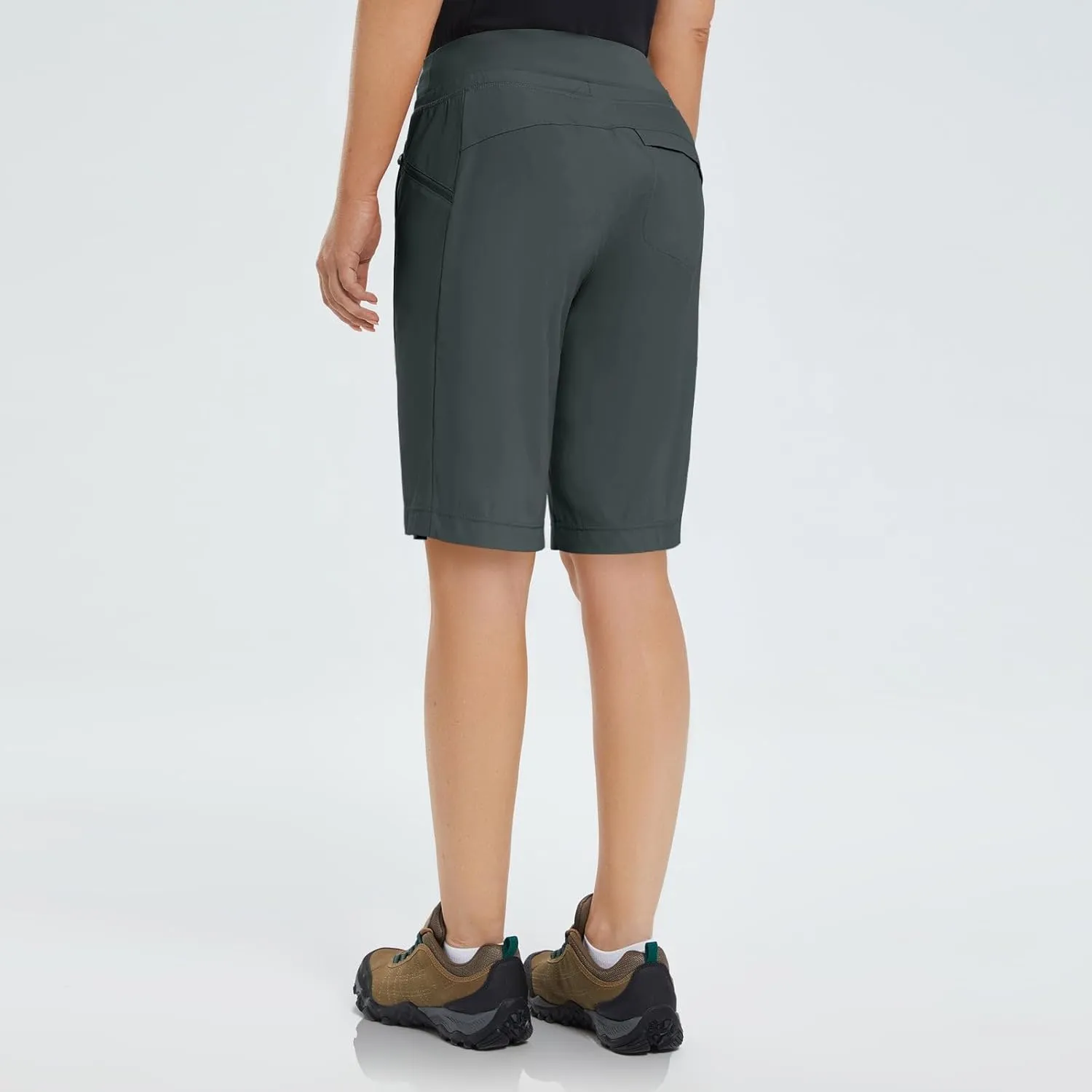 baleaf Women's Hiking Long Shorts 9"/11" Quick Dry Bermuda Cargo for Curvy Lightweight Pockets