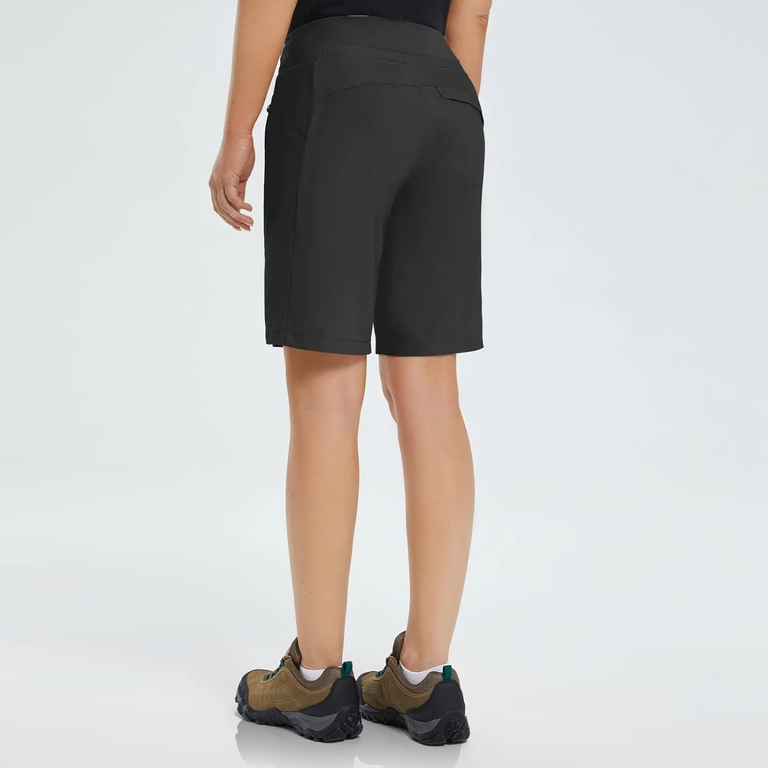 baleaf Women's Hiking Long Shorts 9"/11" Quick Dry Bermuda Cargo for Curvy Lightweight Pockets