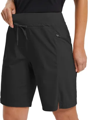 baleaf Women's Hiking Long Shorts 9"/11" Quick Dry Bermuda Cargo for Curvy Lightweight Pockets