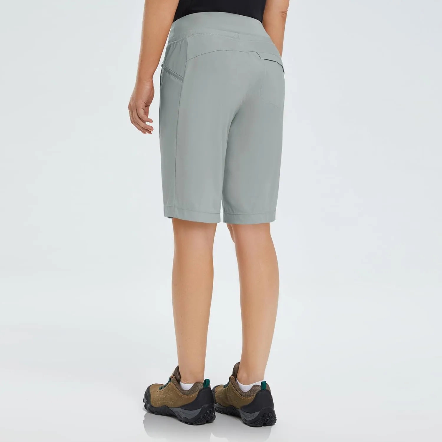 baleaf Women's Hiking Long Shorts 9"/11" Quick Dry Bermuda Cargo for Curvy Lightweight Pockets