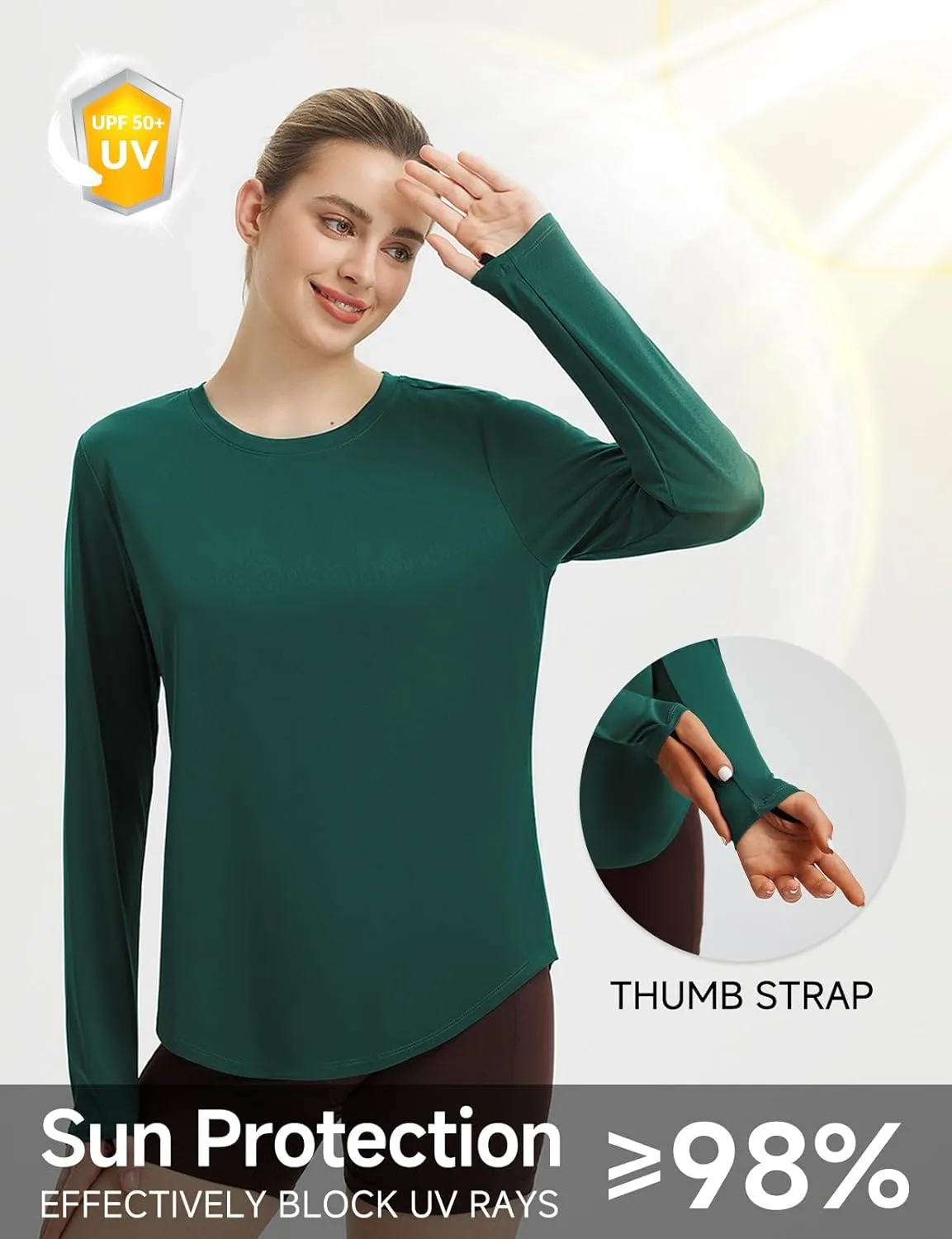 baleaf Women's Sun Shirts UPF50  Long Sleeve Workout Tops Running Athletic Lightweight Quick Dry