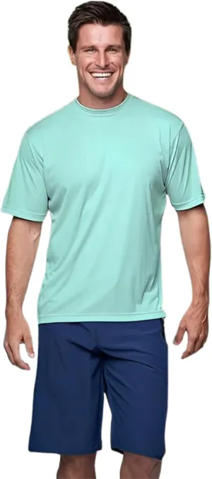 Banana Boat Men Rash Guard Short Sleeve tee Shirt for Men 100% Polyester | Waterproof | UPF 50  | UV Protection | Quick-Dry | Sea Foam Medium