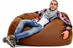 Bean Bag Chair Cover (No Filler) Large Home Furniture Light Luxury Pu Faux Leather Waterproof Bean Bag Cover for Adults Big Lazy Sofa WOWO Chair