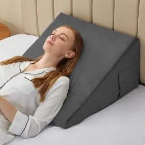 Bed Wedge Pillow for Sleeping, 12 Inch Memory Foam Wedge Pillow Post Surgery, Triangle Pillow Wedge, Elevated Support Pillows for Sleeping, Acid Reflux & Snoring - Removable Washable Cover