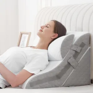 Bed Wedge Pillow for Sleeping 3PCS, 9 &12& 20 Inches Adjustable Memory Foam Wedge Pillow for Acid Reflux Relief, Pillow Wedge for After Surgery, Snoring, Back Pain