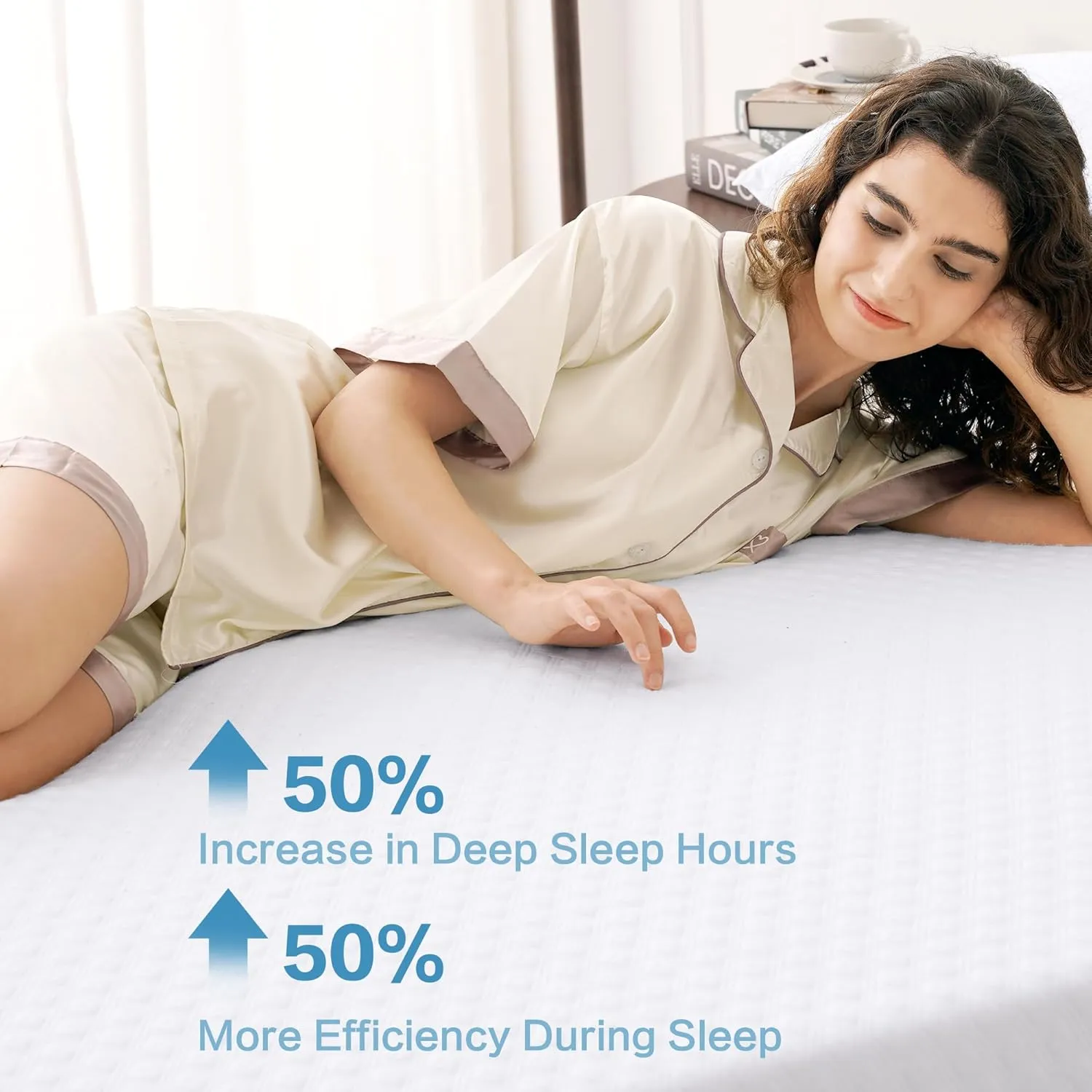 BEDHOURS 3 Inch Gel Memory Foam Mattress Topper King Size, Ventilated Mattress Pad for Pressure Relief, Cooling Soft Bed Topper with Removable Cover (White, King)