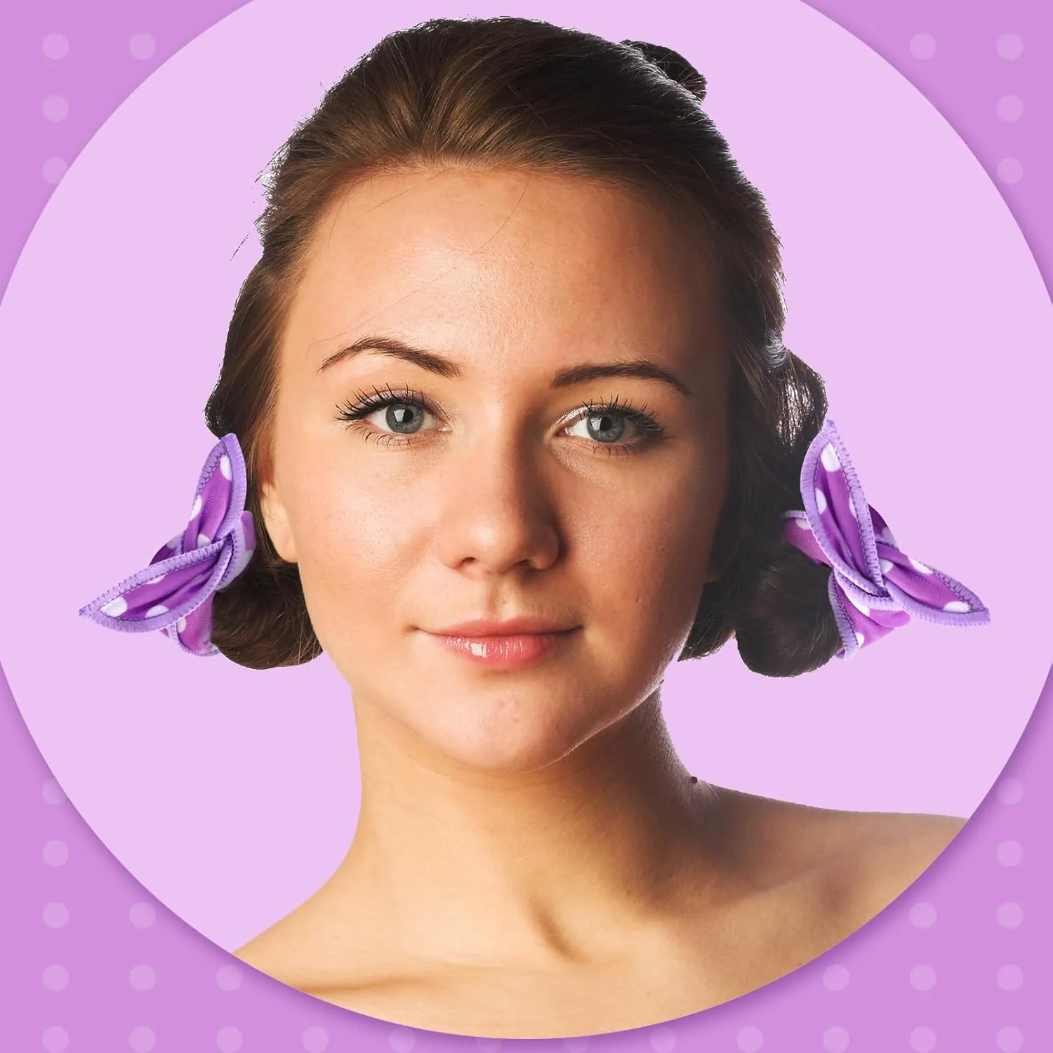 Bememo 40 Pieces Soft Heatless Curlers Overnight Large Pillow Sponge Rollers Soft Hair Curlers to Sleep in for Long Short Hair Styling Tools No Heat Foam Rollers(Dot,Purple)