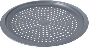Berghoff GEM Non-stick Carbon Steel Round 14.5" Perforated Pizza Pan 1.1 qt., Ferno-Green, Non-Toxic coating, Even Baking, Portion Control Grid Lines