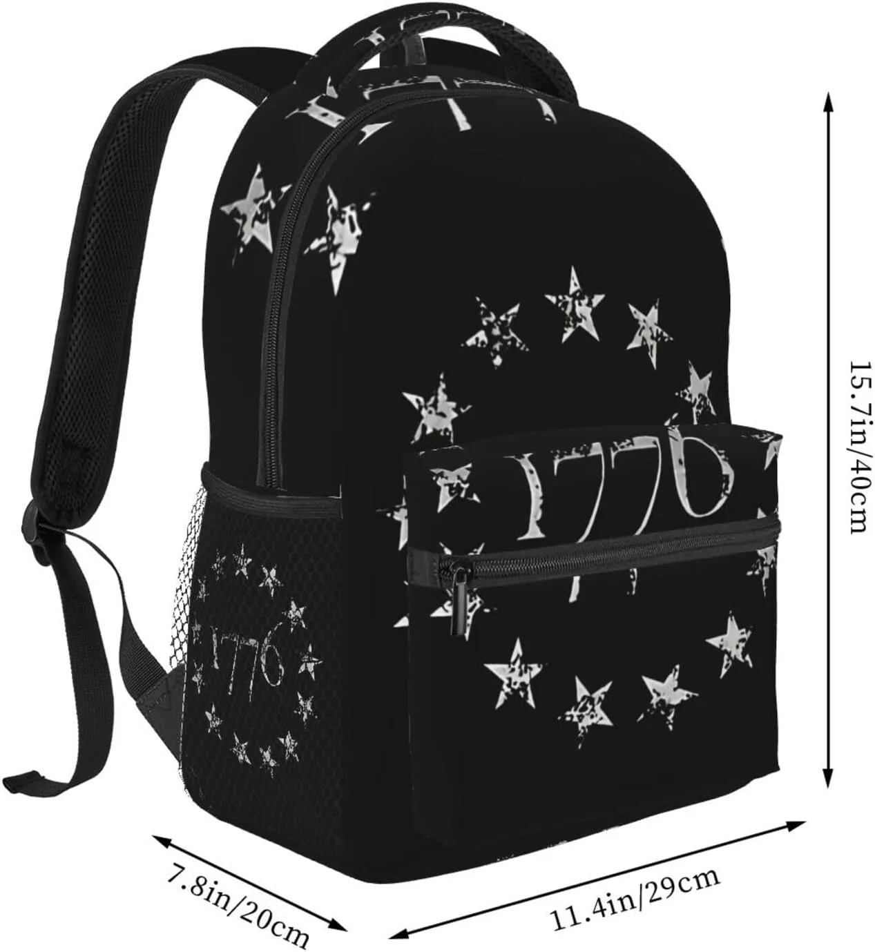Betsy Ross American Flag 1776 Backpack Casual Laptop Backpack Double Shoulder Bag Lightweight Backpack For Women Men Travel
