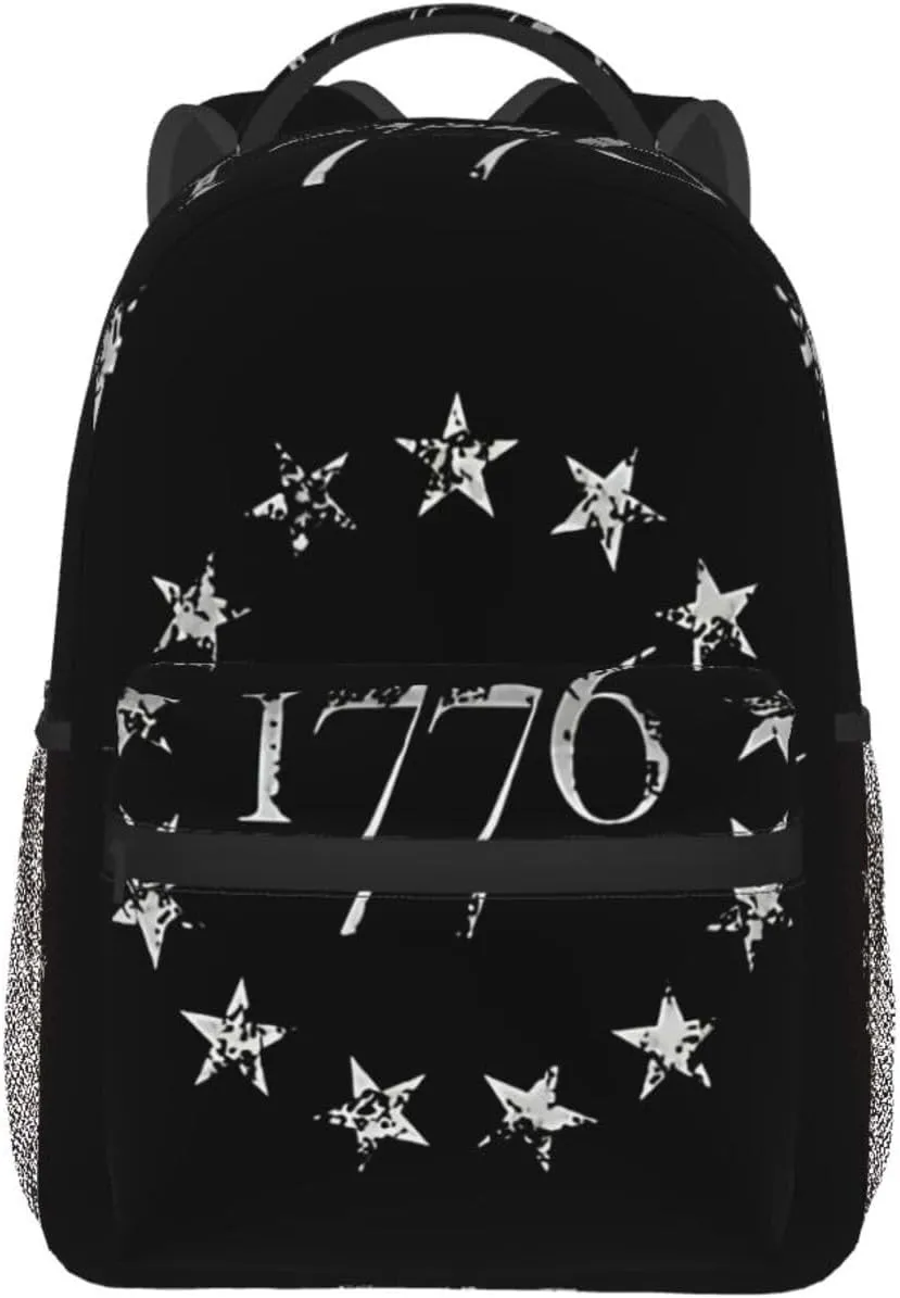 Betsy Ross American Flag 1776 Backpack Casual Laptop Backpack Double Shoulder Bag Lightweight Backpack For Women Men Travel
