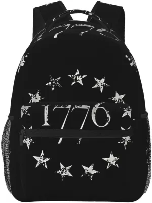 Betsy Ross American Flag 1776 Backpack Casual Laptop Backpack Double Shoulder Bag Lightweight Backpack For Women Men Travel