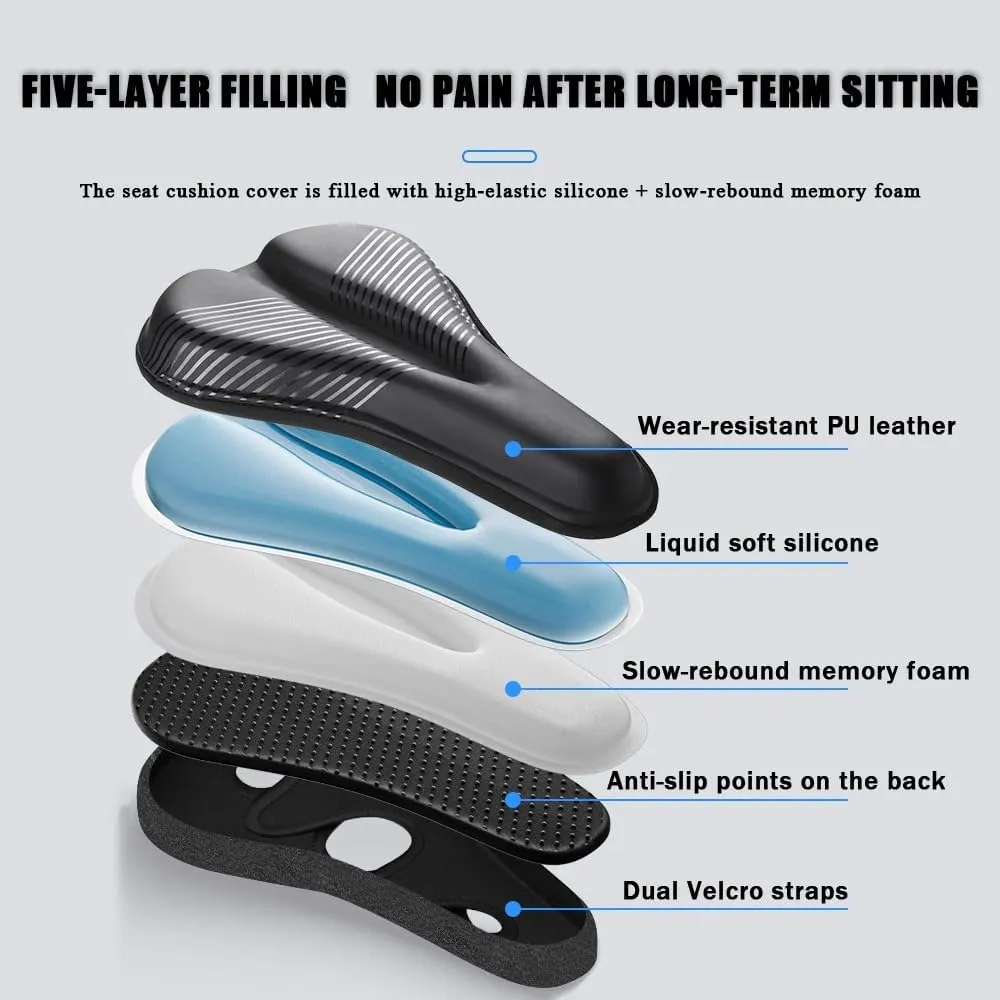 Bike Seat Cushion for Giant Anthem X1 Anthem X3 AnyRoad 2 AnyRoad Advanced 2, Memory Foam & Gel Padded Cover Bicycle Seat for Men Women Shock-Absorbing Comfort Bike Seat Pad,D