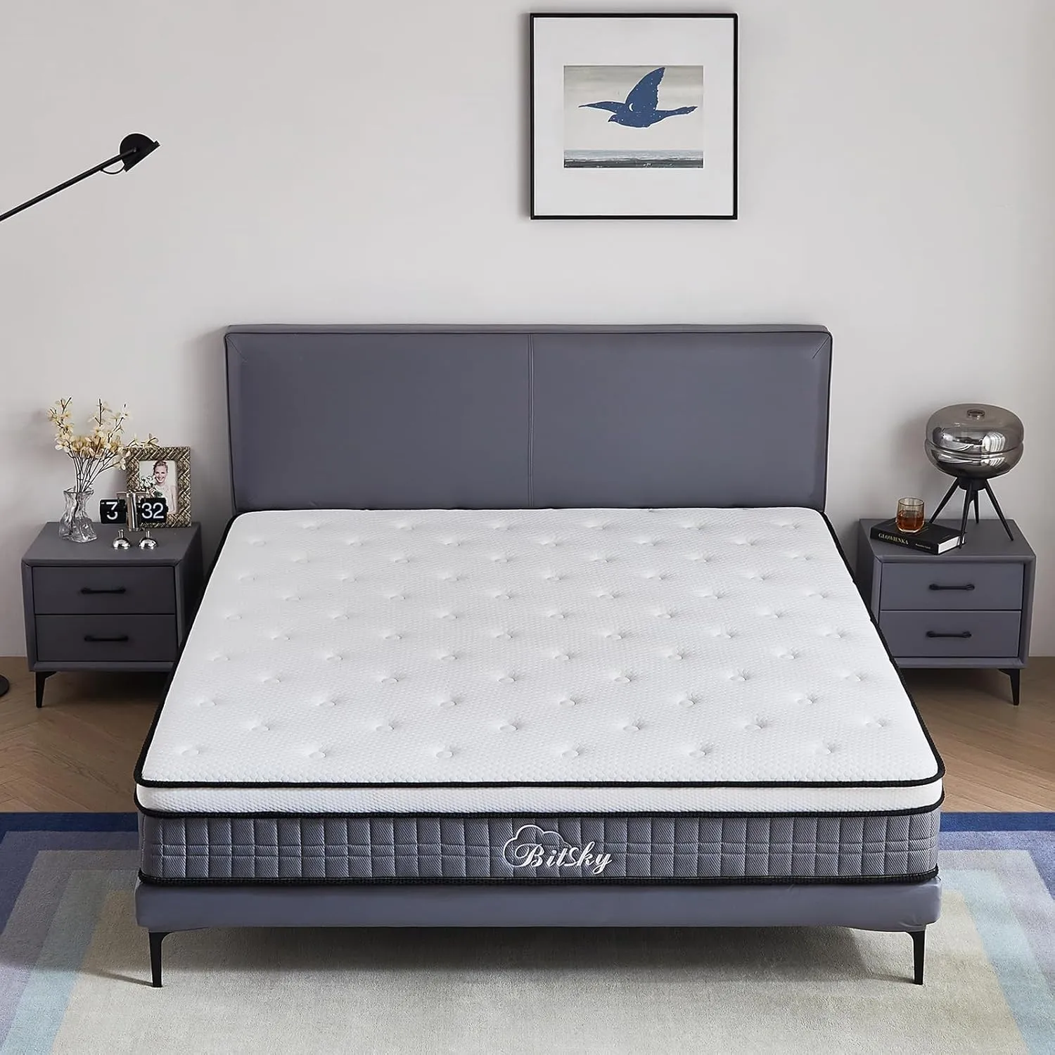 Bitsky Full Size Mattress, 12 inches Gel Memory Foam Hybrid Mattress in a Box, Pocket Springs, Medium Firm, Pressure Relief & Motion Isolation, 365 Nights Trial, CertiPUR US Certified
