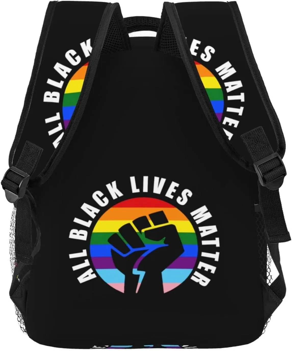 Black Lives Matter Fist Hand Symbol Backpack Lightweight Laptop Backpack Casual Daypack Travel Double Shoulder Bag For Women Men