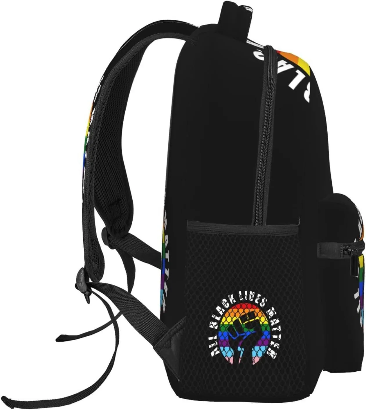 Black Lives Matter Fist Hand Symbol Backpack Lightweight Laptop Backpack Casual Daypack Travel Double Shoulder Bag For Women Men
