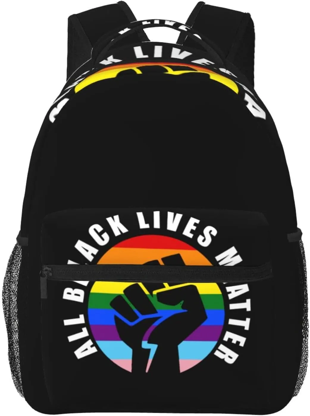 Black Lives Matter Fist Hand Symbol Backpack Lightweight Laptop Backpack Casual Daypack Travel Double Shoulder Bag For Women Men