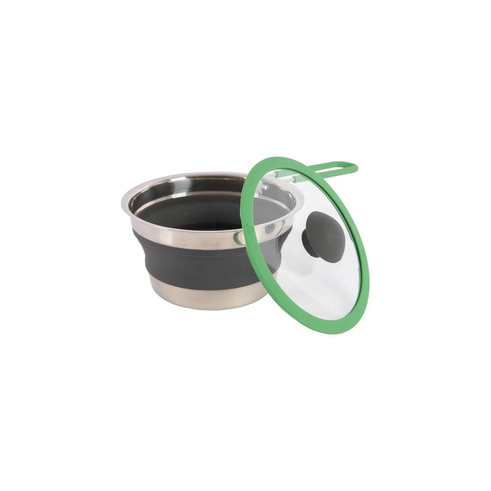 Bo-Camp Steel Pan with Lid Foldable Silicon 1.3 Litre