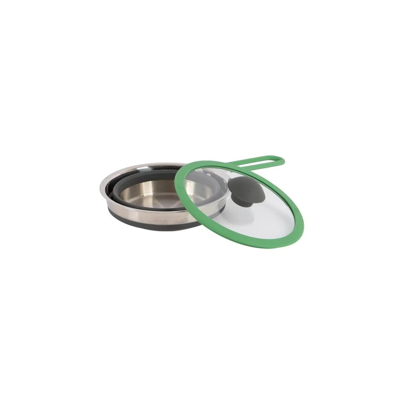 Bo-Camp Steel Pan with Lid Foldable Silicon 1.3 Litre