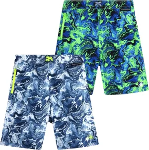 Body Glove Boys' Board Shorts – 2 Pack UPF 50  Quick Dry Bathing Suit Swim Trunk (Size: 8-18)