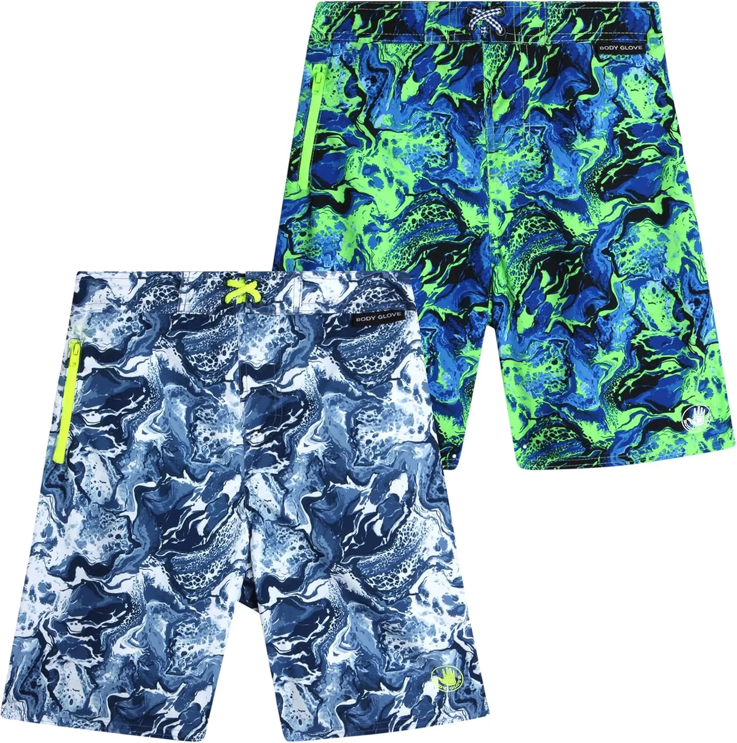 Body Glove Boys' Board Shorts – 2 Pack UPF 50  Quick Dry Bathing Suit Swim Trunk (Size: 8-18)