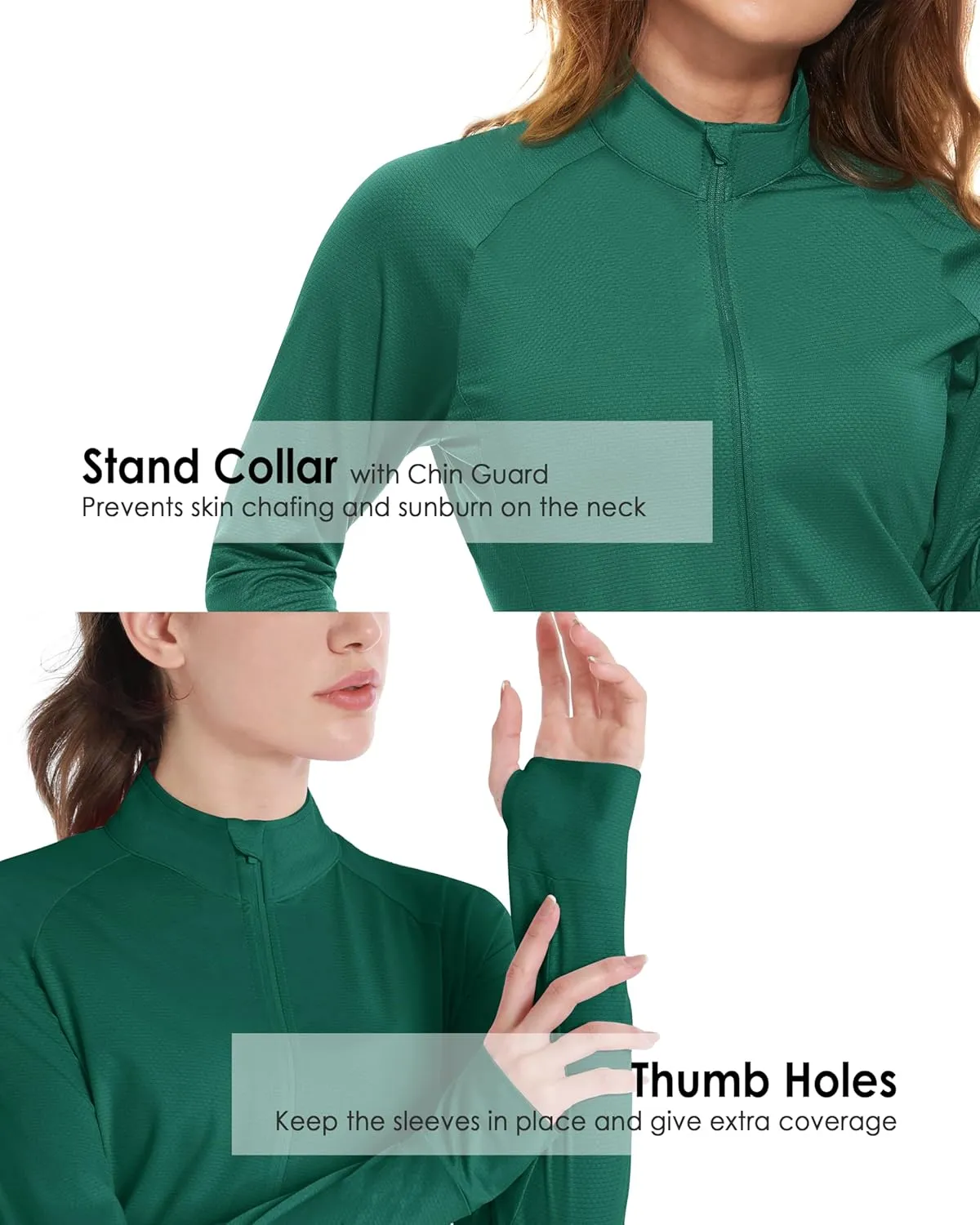 Boladeci Women's Athletic Jackets Lightweight UPF 50  Sun Shirts Long Sleeve Full Zip Up Quick Dry Running Workout Jackets