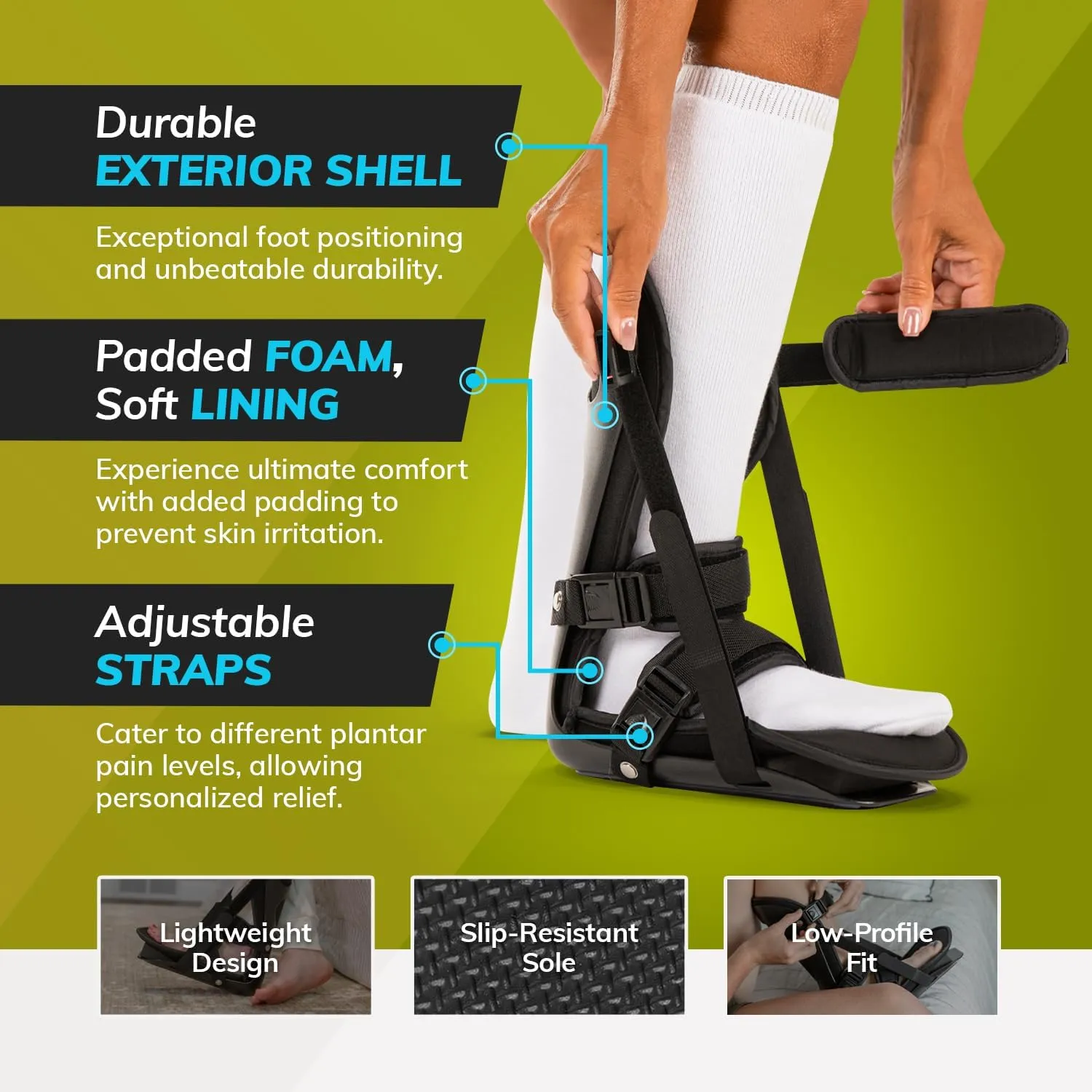 BraceAbility Sleeping Stretch Boot - Plantar Fasciitis Night Foot Splint Adjustable Achilles Tendonitis Brace for Fascia, Tendon and Calf Stretching, Heel and Bone Spur or Arch Pain Treatment (Small)
