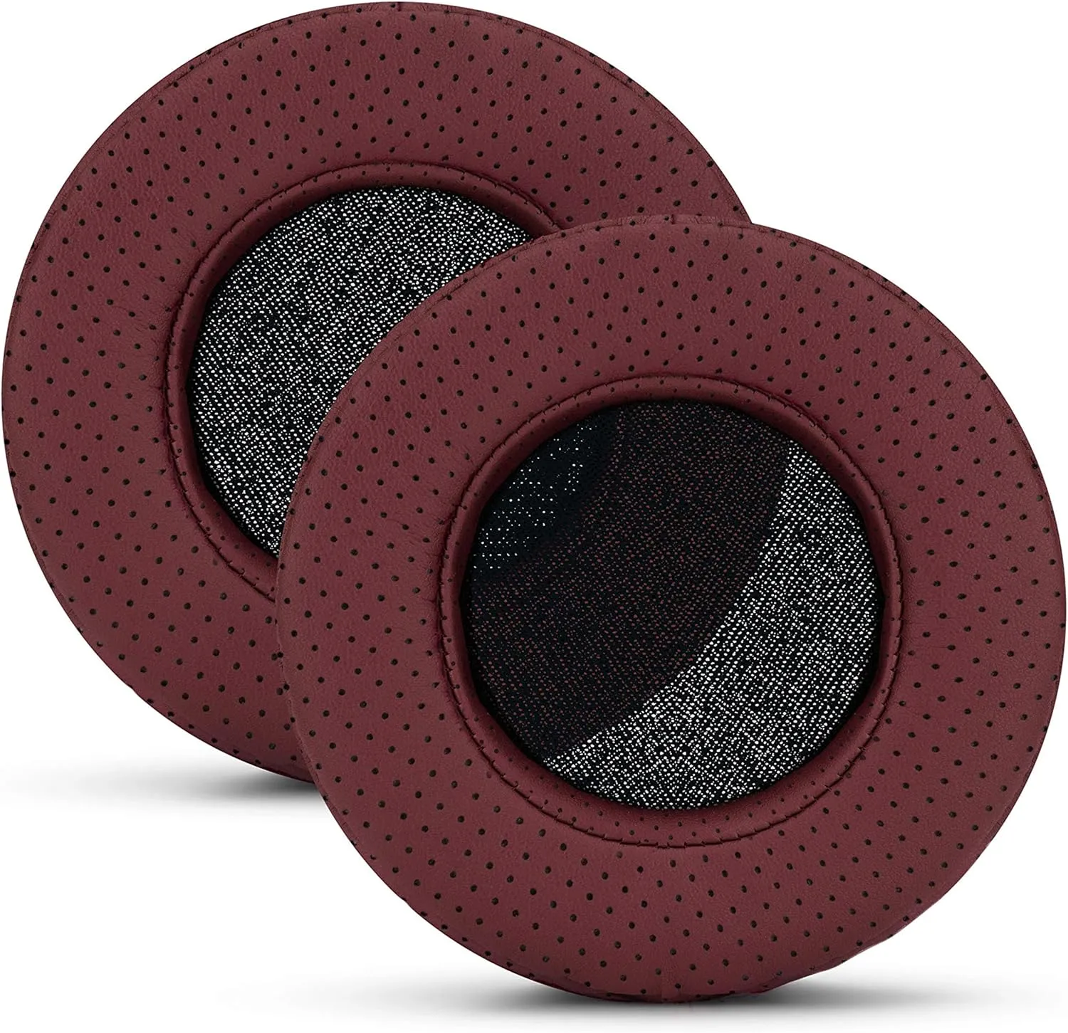 Brainwavz Round Memory Foam Earpads - Suitable Many Large Headphones - SteelSeries, HD668B, ATH, AKG K553, HifiMan, ATH, Philips, Fostex, Sony Ear Pad & More (Perforated Red)