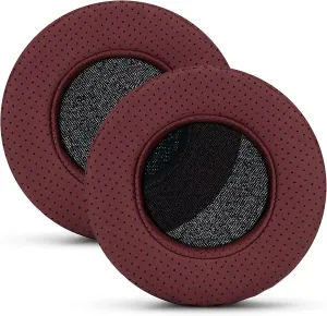 Brainwavz Round Memory Foam Earpads - Suitable Many Large Headphones - SteelSeries, HD668B, ATH, AKG K553, HifiMan, ATH, Philips, Fostex, Sony Ear Pad & More (Perforated Red)