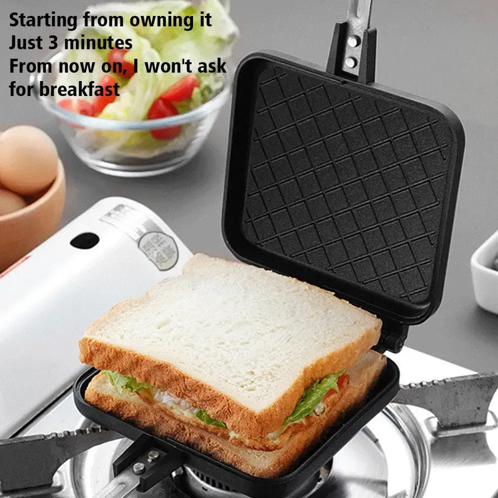 Breakfast Frying Pan Outdoor Detachable Baking Tray Non-Stick Foldable Sandwich Bread Fried Eggs Baking Plates Camping Supplies