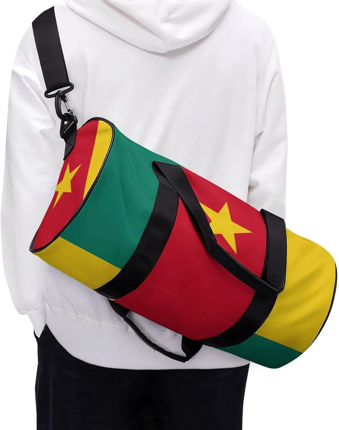 Cameroon Flag Waterproof Gym Bag wDry Wet Separation Sports Duffel for Travel Beach