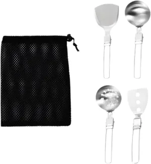 Camp Cooking Utensil Set Camping Kitchen Utensil Set Utensil Organizer Foldable Outdoor Kitchen Gears, for Picnic Grilling RV