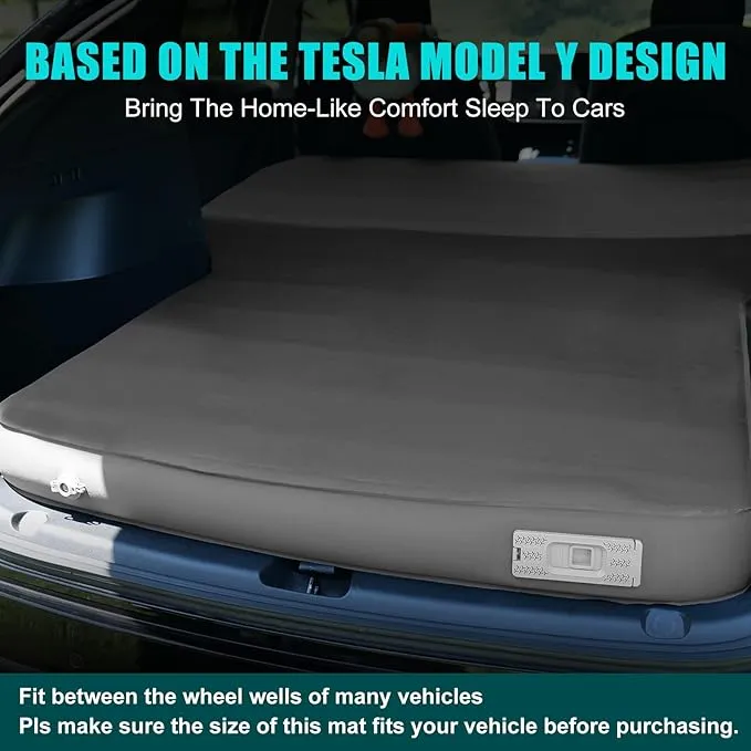 Camping Air Mattress for Tesla Model Y with Built-in Electric Air Pump, 3.93“ Extra Thick Foam Self Inflating Sleeping Pad for Camping, Fast Inflate & Deflate, 9.5 R-Value Car Camping Pads Bed