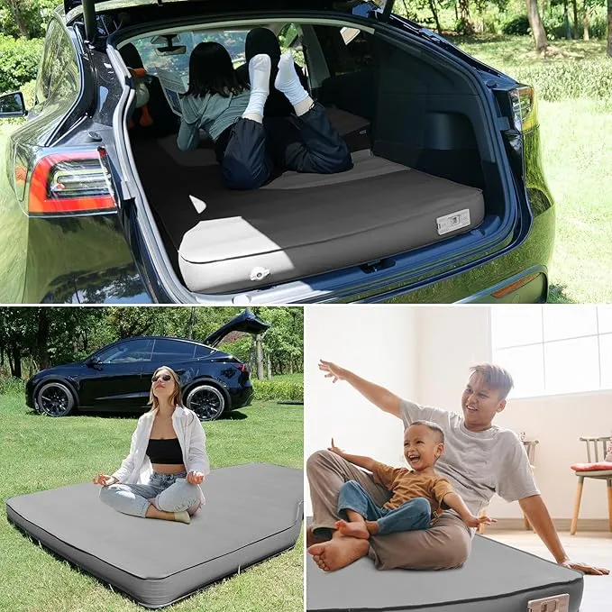 Camping Air Mattress for Tesla Model Y with Built-in Electric Air Pump, 3.93“ Extra Thick Foam Self Inflating Sleeping Pad for Camping, Fast Inflate & Deflate, 9.5 R-Value Car Camping Pads Bed