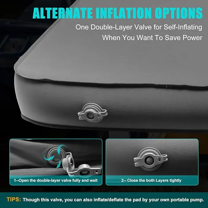 Camping Air Mattress for Tesla Model Y with Built-in Electric Air Pump, 3.93“ Extra Thick Foam Self Inflating Sleeping Pad for Camping, Fast Inflate & Deflate, 9.5 R-Value Car Camping Pads Bed