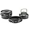 Camping Cooking Set Cookware Mess Kit w/ Storage Bag Pot Pan & Teapot Set