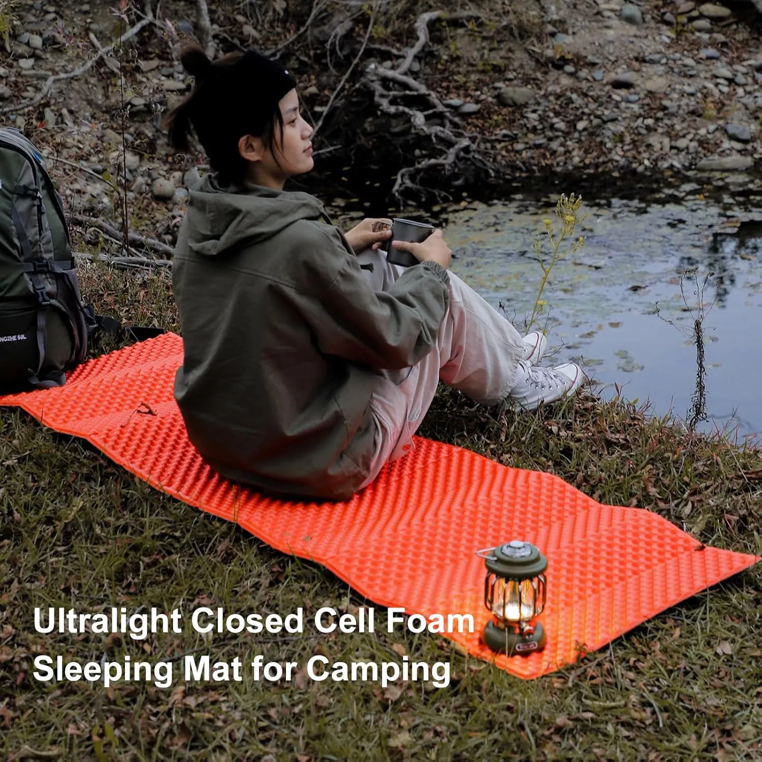Camping Foam Sleeping Pad Lightweight Closed Cell Folding Camping Mat Moisture-Proof Camping Mattress Portable for Outdoor Hiking Mountaineering Blue