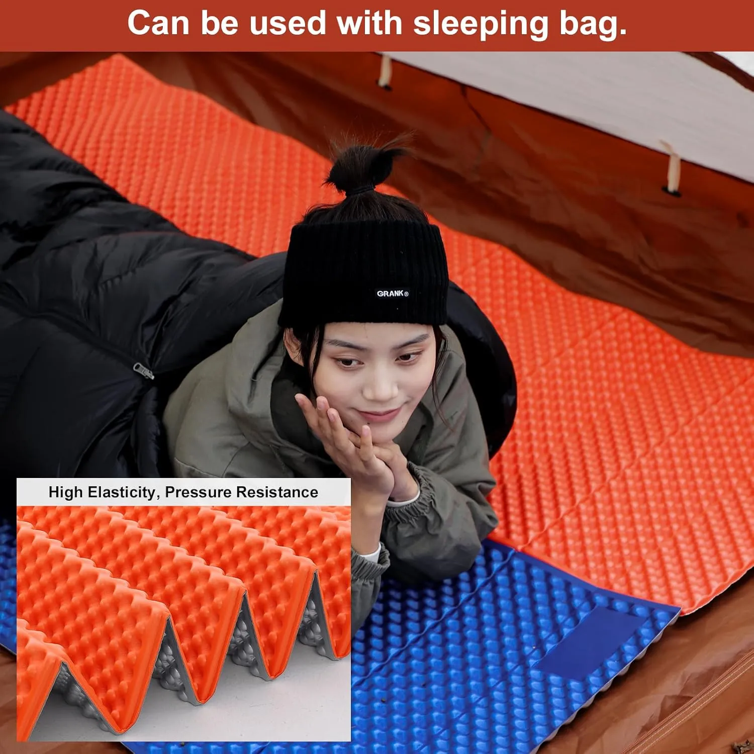 Camping Foam Sleeping Pad Lightweight Closed Cell Folding Camping Mat Moisture-Proof Camping Mattress Portable for Outdoor Hiking Mountaineering Blue