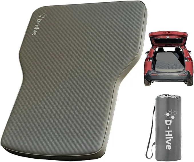 Camping Mattress - Compatible with Tesla Model Y, 4.5" Extra Thick Self-Inflating Air Mattress, Self-Inflating Sleeping Pad Car Mattress, Solid Foam for All-Seasons, Fits SUVs incl Pump