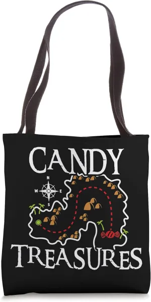 Candy Treasure Map Halloween Pirate Costume Trick or Treat Tote Bag