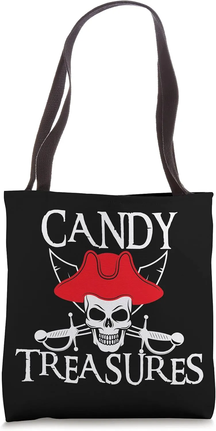 Candy Treasures Halloween Pirate Costume Trick or Treat Tote Bag